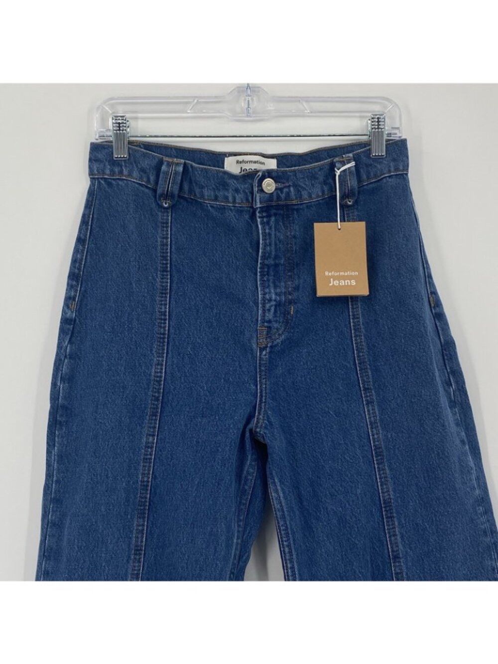 Reformation Size 28 Leah Seamed High Rise Wide Leg Jeans Organic Cotton - Picture 10 of 13